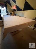 Folding Table with Fabric and Wood Top
