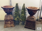 Pair of Planters and Two Topiaries - 29.5