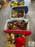 Four Totes of Christmas Decorative Items