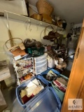 Contents of Wall, Fabric, Yarn, Patterns, Baskets an Etc..