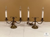 Pair of Twin Branch Electric Table Lamps, 13.75