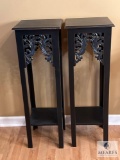Matching Plant Stands with Shelf, 11.5