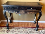 Two-Drawer Console Table with Carved Cabriole Legs