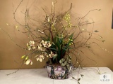 Ceramic Planter with Artificial Flowers, 35