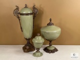 Three Ceramic Lidded Urns, 10