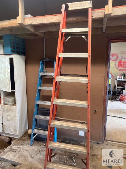 Two Fiberglass A-frame Ladders - Six and Eight-foot