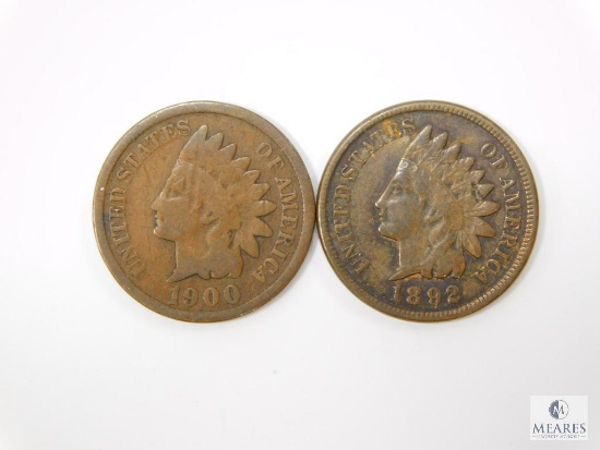 1892 (VF) & 1900 (G) Indian Head Cents