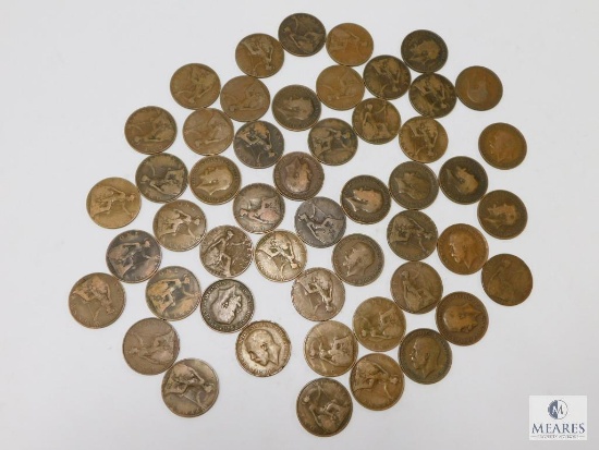 50 British Large Pennies, 1911-1919