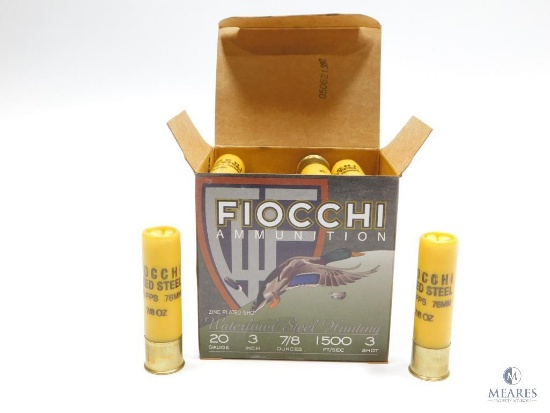 25 Rounds Fiocchi Waterfowl Steel Hunting 12 Gauge 3" 1 1/8 oz.
