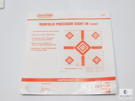 Champion Redfield Style Precision SightIn Targets - 16 x 16 - 100 Pack - Dance's Sporting Goods