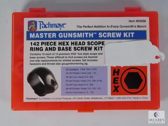 Pachmayr 142 Piece Hex Head Scope Ring & Base Screw Kit in Plastic Case