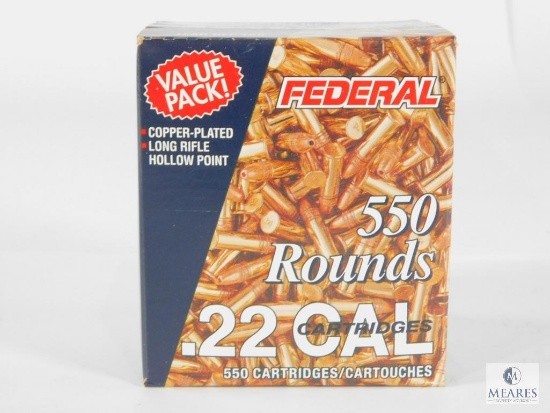 550 Rounds Federal .22 Long Rifle, High Velocity, 36 Grain