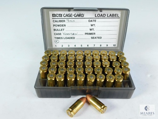 50 Rounds Hansen 9mm 115 Grain FMJ