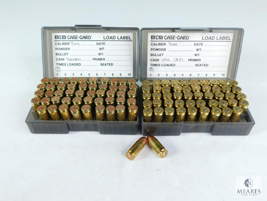 100 Rounds Hansen/R-P 9mm Parabellum 115 Grain TMJ