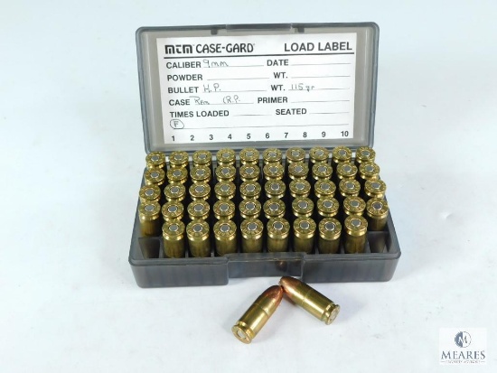 50 Rounds Georgia Arms 9mm Parabellum 115 Grain HP