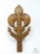 Foreign Boy Scout carved wood plaque.  Unknown country.