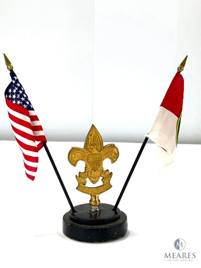 Be Present BSA Plaque with BSA Flag and USA Flag