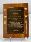 The 1971 N.Y. State Environmental Award to the Boy Scouts of America