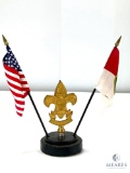 Be Present BSA Plaque with BSA Flag and USA Flag