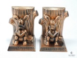 Two Boy Scouts of America Pedro Reads Boy's Life Metal Bookstops
