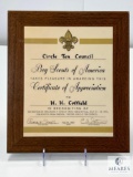 Boy Scouts of America Circle Ten Council Certificate of Appreciation