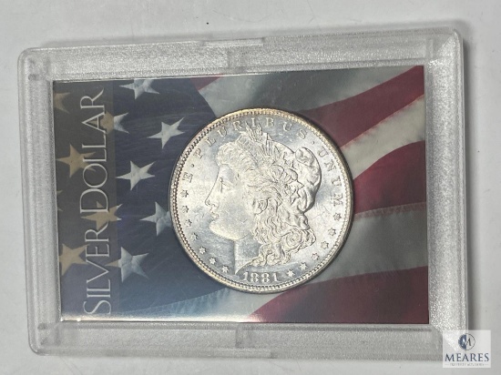 1881-S Morgan Silver Dollar in Protective Holder