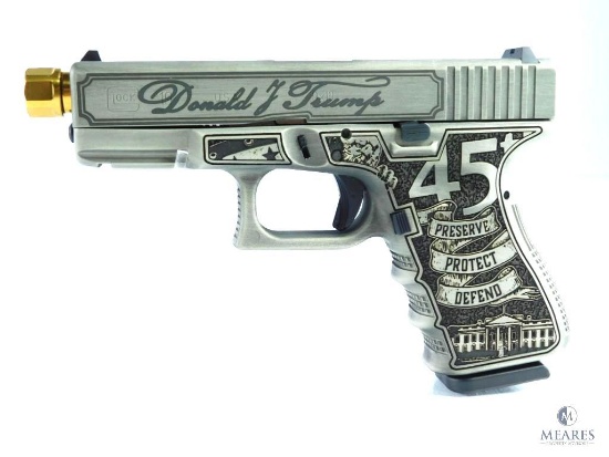 NEW - Glock 19 Gen 3 Custom "Trump 2024" Compact Handgun 9mm Luger 15rd - 4.6" Gold Barrel