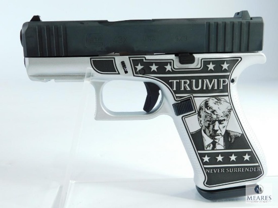 NEW - Glock 43x Custom "Trump Mug Shot" Handgun 9mm Luger 10rd - 3.4" Barrel Accessory Rail