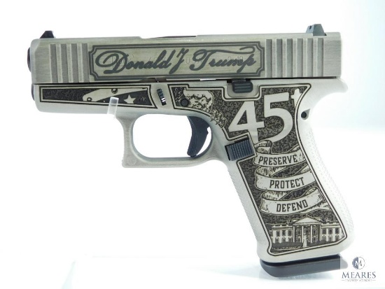 NEW - Glock 43X "Trump 2024" Handgun 9mm Luger 10rd - 3.41" Barrel Crush Sliver Distressed/Black