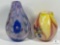 Two Decorator Art Glass Vases