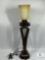 Metal Lamp with Cream Globe