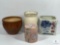 Assorted Planters, Vase, and Lidded Container
