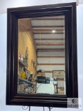 Handsome Framed Beveled-Edge Wall Mirror