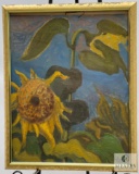 Signed and Framed Sunflower Painting