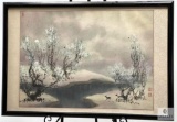 Framed and Signed River Scene Watercolor