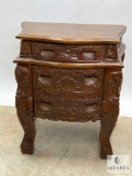 Decorator Quality Three-drawer Side Table with Hidden Drawer Pulls
