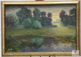 Framed and Signed Landscape Scene Oil on Canvas