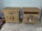 Set of Thomasville Light Wood End Tables - One Drawer over Two Drawer Design