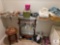 Closet Lot of Linens, Sewing Items, Household and Size 8 Shoes