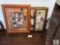 Three Decorator Style Wine Framed Art Pieces & Wine Rack