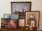 Lot of Five Needlepoint Pieces and Two Needlepoint Pillows