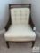 Mid-Century Upholstered Arm Chair with Woven Back