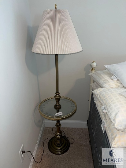 Lamp Table with Etched Glass Shelf