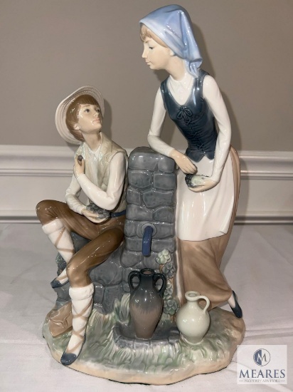 Nao by Lladro Porcelain Figure, Boy & Girl At A Well