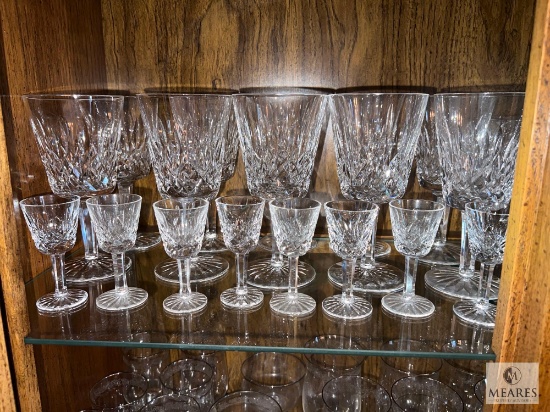 33 Pieces of Waterford (Lismore pattern) Water and Wine Glasses