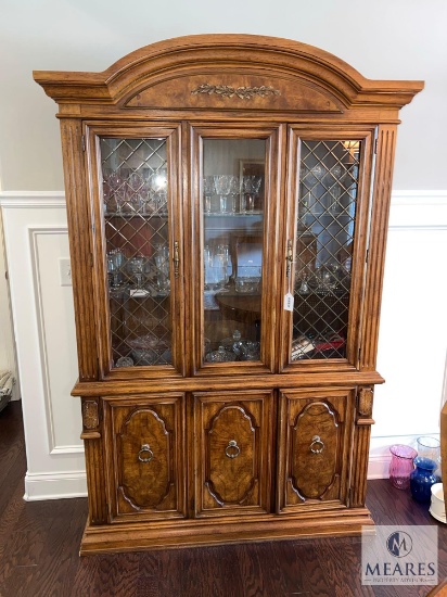 Burlington Mid-Century Two Over Three China Cabinet with Glass Shelves - NO CONTENTS