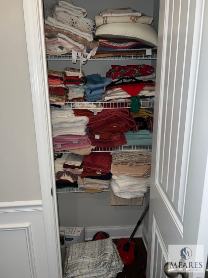 Contents of Linen Closet - Towels, Curtains, and Kitchen Linens