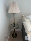 Lamp Table with Etched Glass Shelf
