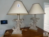 Set of Two Decorative Lamps with Shades