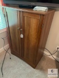 Two Door Storage Chest/Entertainment Stand with Contents